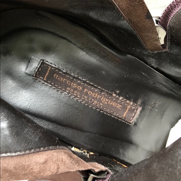 Brown Suede Narciso Rodriguez Boots Vintage sz 10 - Picture 7 of 8